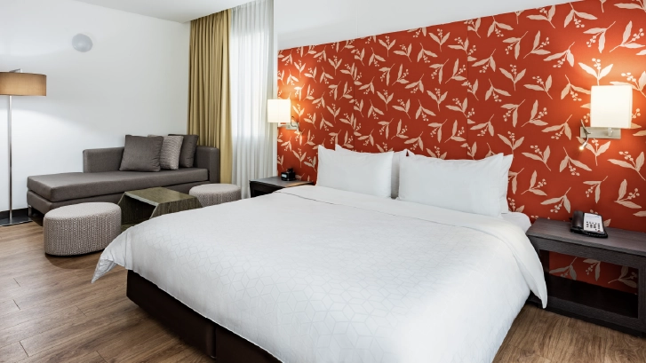 Cuentan con: TV satelital, Cajilla de seguridad, WiFi, Baño privado, Cama, Aire acondicionado, Escritorio, Minibar
Habitación Triple