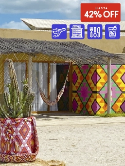 Disfruta de La Guajira
!Lo Quiero!
Bajamos los precios
Fecha de promo del 9 al 14 de septiembre de 2025
Fecha de viaje: 9 de septiembre y el 30 de noviembre de 2025, o del 20 de enero al 31 de mayo de 2026
Hotel Wayira Bungalow Kids