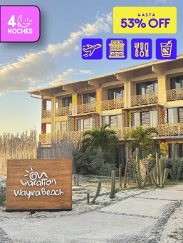 Hotel Wayira Beach - Bloque- La Guajira - Mega Ofertón- (4 Noches)
!Lo Quiero!
Reserva entre el 24 al 28 de octubre de 2025. Viaja entre el 24 de octubre de 2025 al 30 de junio de 2026 .
Hotel Wayira Beach - Bloque (La Guajira)
