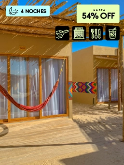 Hotel Wayira Beach – Bungalow Wayúu- La Guajira- Cyber Halloween- (4 Noches)
!Lo Quiero!
Reserva del 30 al 31 de octubre de 2025. Viaja entre el 30 de octubre de 2025 al 26 de marzo de 2026.
Hotel Wayira Beach – Bungalow Wayúu (La Guajira)