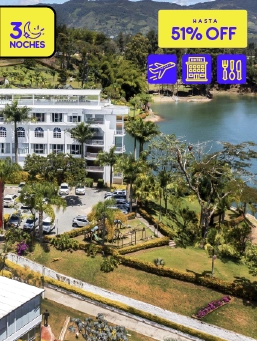 Hotel Los Recuerdos- Guatapé - Mega Ofertón- (3 Noches)
!Lo Quiero!
Reserva entre el 24 al 28 de octubre de 2025. Viaja entre el 24 de octubre de 2025 al 30 de junio de 2026 .
Hotel Los Recuerdos (Guatapé)