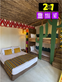 Hotel Wayira – Bungalow Kids - La Guajira – Black Friday 2x1 - Viajan 2, paga 1
!Lo Quiero!
Reserva ahora y viaja entre el 20 de noviembre al 28 de diciembre de 2025 y Enero 12 al 30 de Abril de 2026. No aplica festivos.
Hotel Wayira - Bungalow Kids